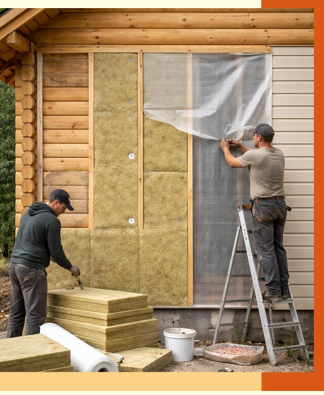 Утепление дома из бруса в Беслане от 3797 руб./м2 — работы под ключ | ТепломастерБсл