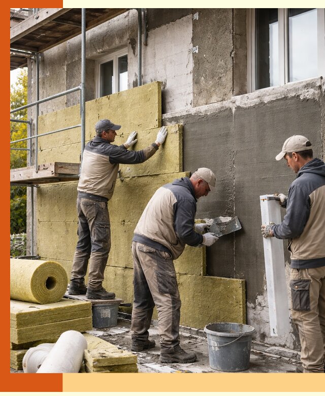 Утепление фасада зданий и домов в Беслане