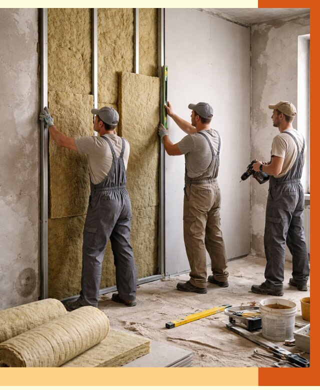 Утепление стен изнутри в Беслане от 2278 руб/м² под ключ | ТепломастерБсл