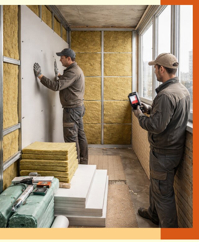 Утепление балкона в Беслане от 4557 руб. под ключ | ТепломастерБсл