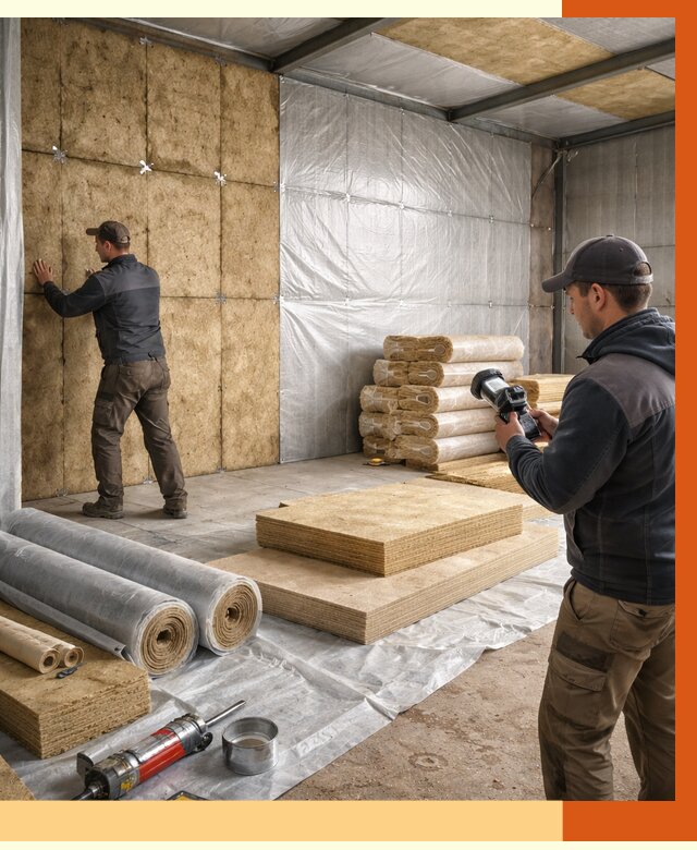 Утепление теплого склада в Беслане под ключ от 11645 руб/м² | ТепломастерБсл