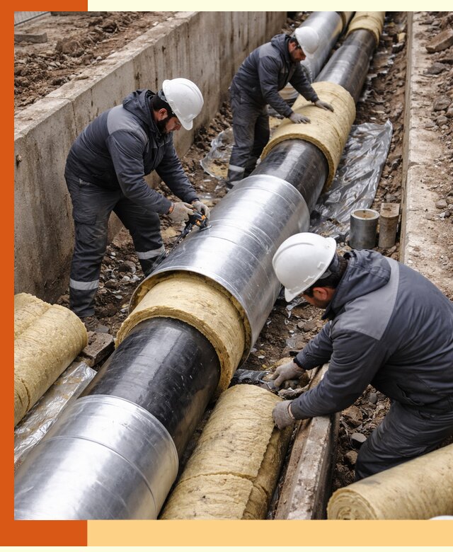 Утепление теплотрассы в Беслане: утеплительные работы и материалы