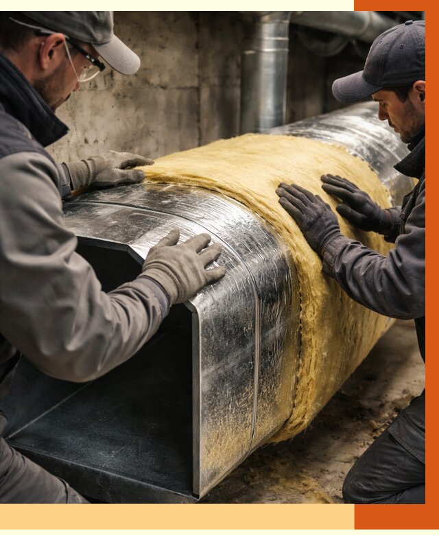 Утепление воздуховодов в Беслане от 4253 руб. — теплоизоляция вентиляции | ТепломастерБсл