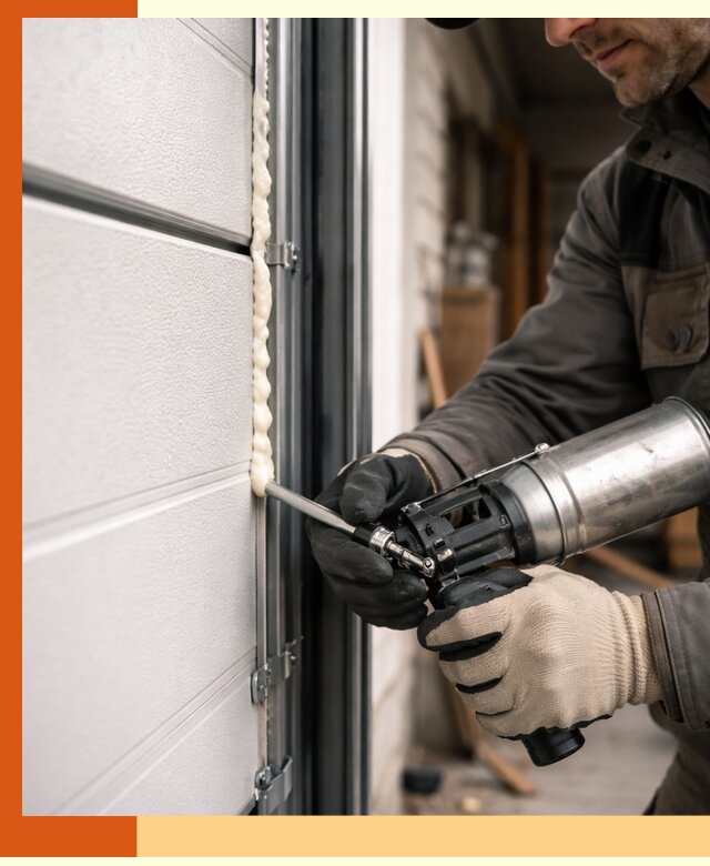 Заполнение пустот ворот в Беслане профессионально и герметично