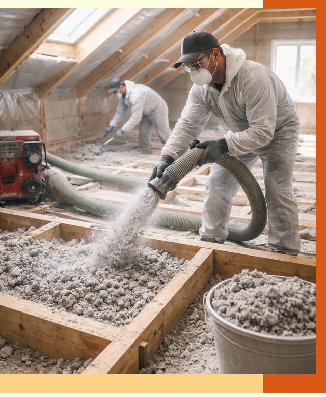 Утепление эковатой в Беслане от 2987 руб./м2 — монтаж и задувка | ТепломастерБсл