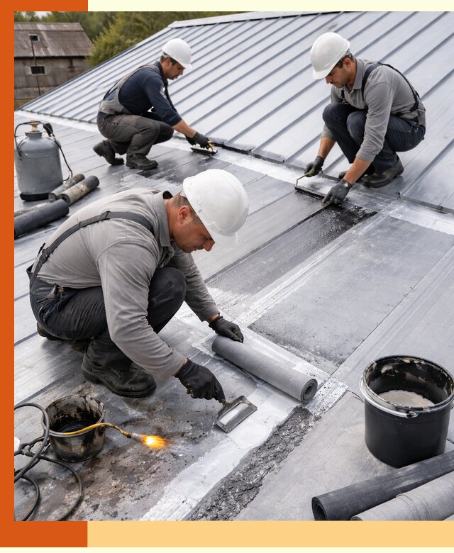 Гидроизоляция металлической кровли с гарантией в Беслане