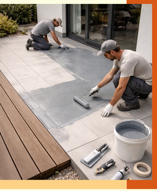 Гидроизоляция террасы в Беслане под ключ от 7595 руб./м² | ТепломастерБсл