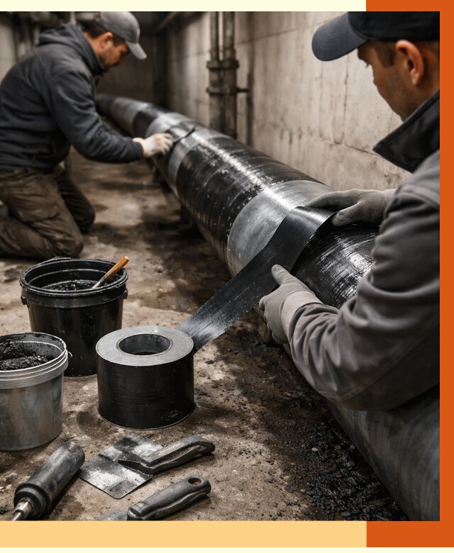 Гидроизоляция труб в Беслане от 2532 руб. — профессиональная герметизация | ТепломастерБсл